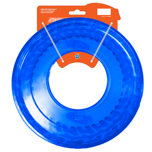 Nerf Dog Translucent Tire Flyer TPR Toy for Dogs (Blue)