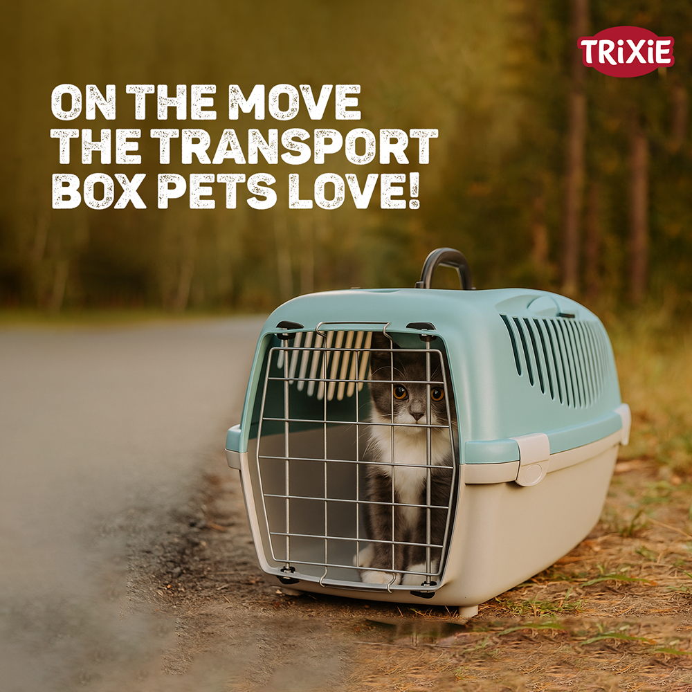 Trixie Capri 3 Open Top Carrier for Dogs and Cats (light grey/sage) Both-Bedding, Mats & Travel Supplies Trixie