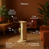 FurryLiving Cat Wall Scratcher Plus Space Saving Design for Wall Corners with Toys (Oak) Cats-Toys FurryLiving Dropship