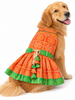 Pawgy Pets Festive Dress for Dogs (Orange & Green) Dogs-Clothing & Accessories Pawgypets Dropship
