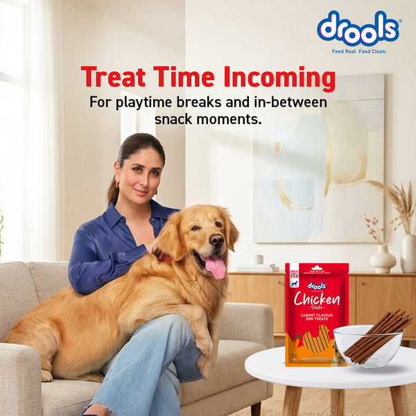 Drools Carrot Flavour Chicken Sticks Treat for Dogs