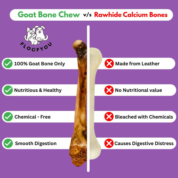 FloofYou Air Dried Goat Marrow Bone Chew Dog Treats