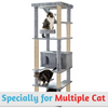 Furrlovers Multilevel Cat Tree with Condo, Ladder & Jute Rope Scratching Posts (Grey) Cats-Toys Furrlovers Dropship