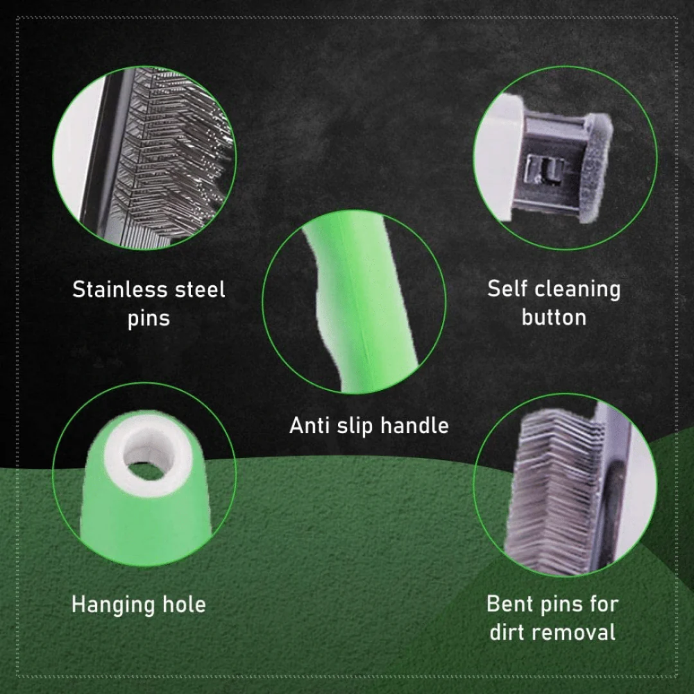 Wahl Self Cleaning Slicker Brush for Pets (Green) Both-Grooming Supplies Wahl