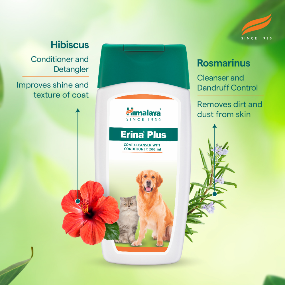 Himalaya Erina Plus Coat Cleanser with Conditioner for Dogs and Cats (Limited Shelf Life) Dogs-Grooming Supplies Himalaya