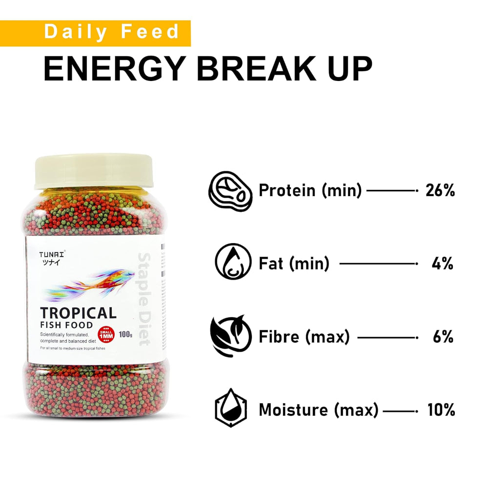 Tunai Tropical 1.2mm Floating Pellets Adult Small and Medium Fish Dry Food Fish Tunai