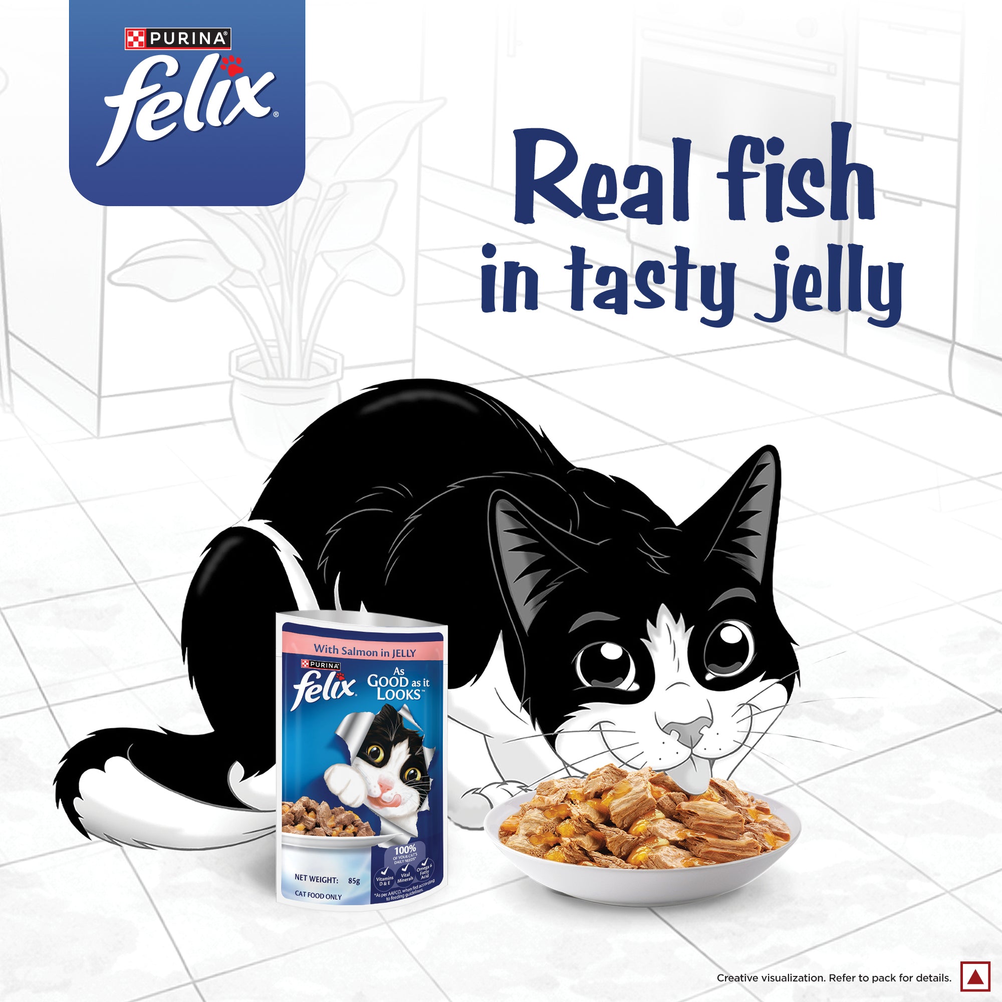 Purina Felix with Salmon in Jelly Adult Complete and Balanced Cat Wet Food Cats-Wet Food Felix