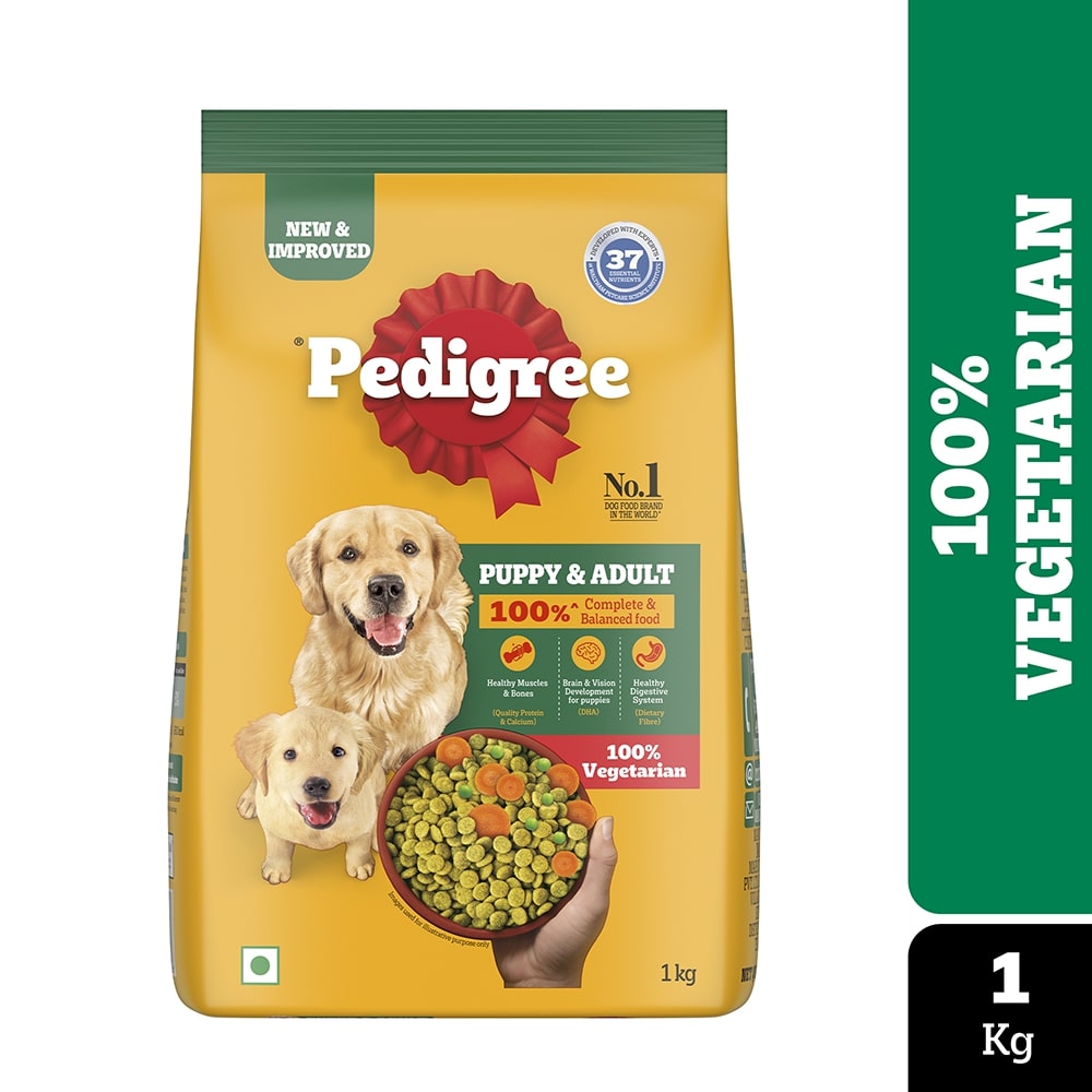 Pedigree 100% Vegetarian Dog Dry Food for Puppy and Adult Dogs