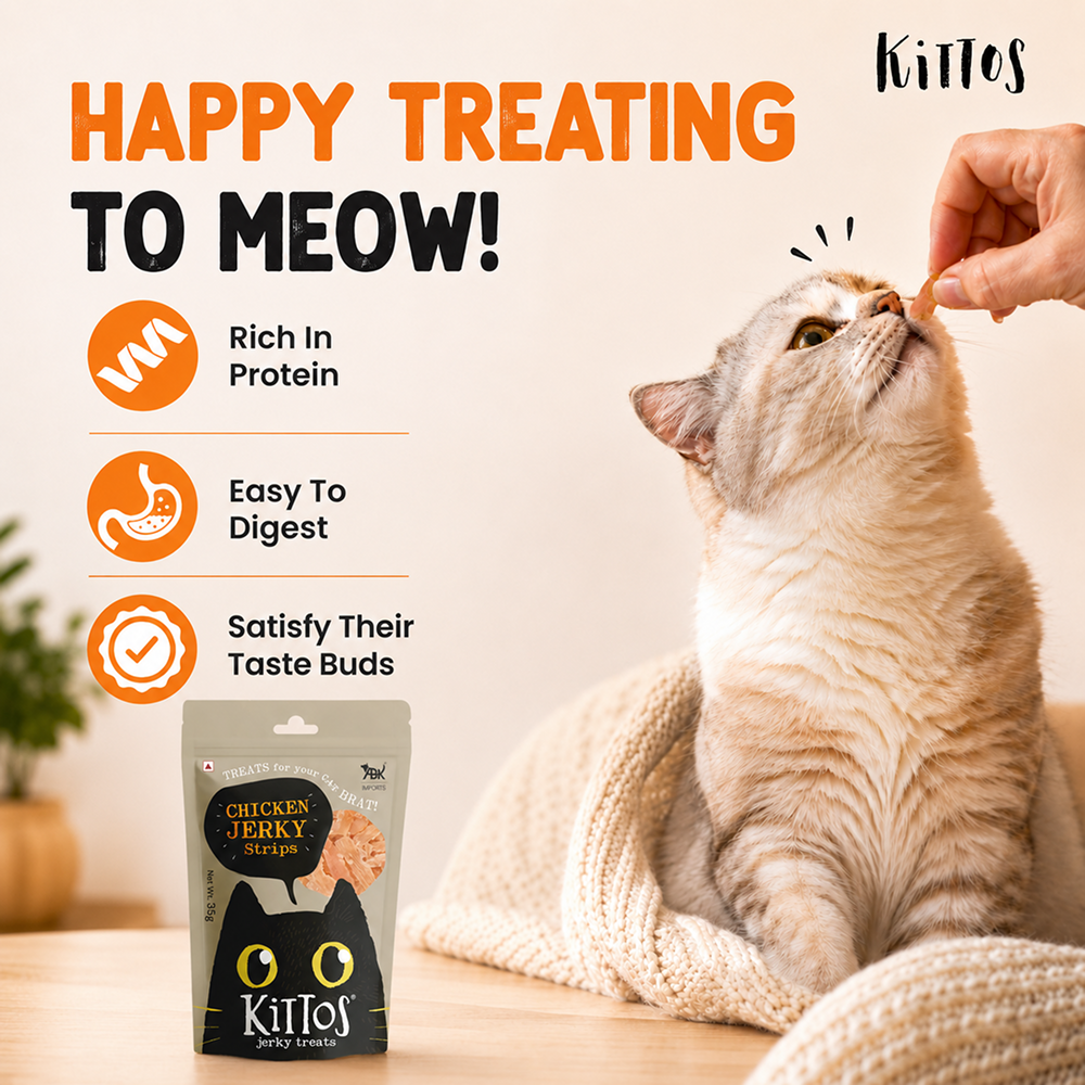 Kittos Purr Fect Chicken Jerky Strips Cat Treats Cats-Treats & Others Kittos