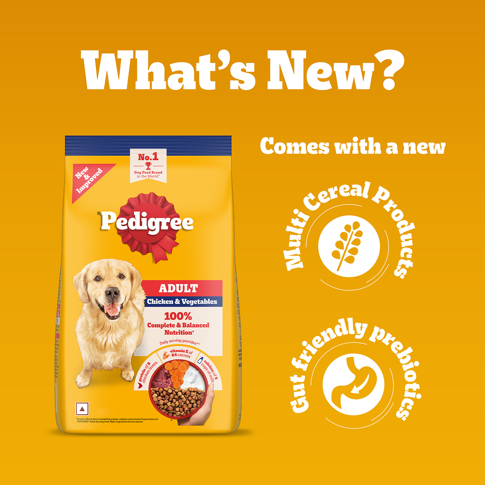 Pedigree Adult Dog Food Combo |Chicken & Vegetables Dry & Chicken & Liver Wet Dogs- Dry Food Pedigree