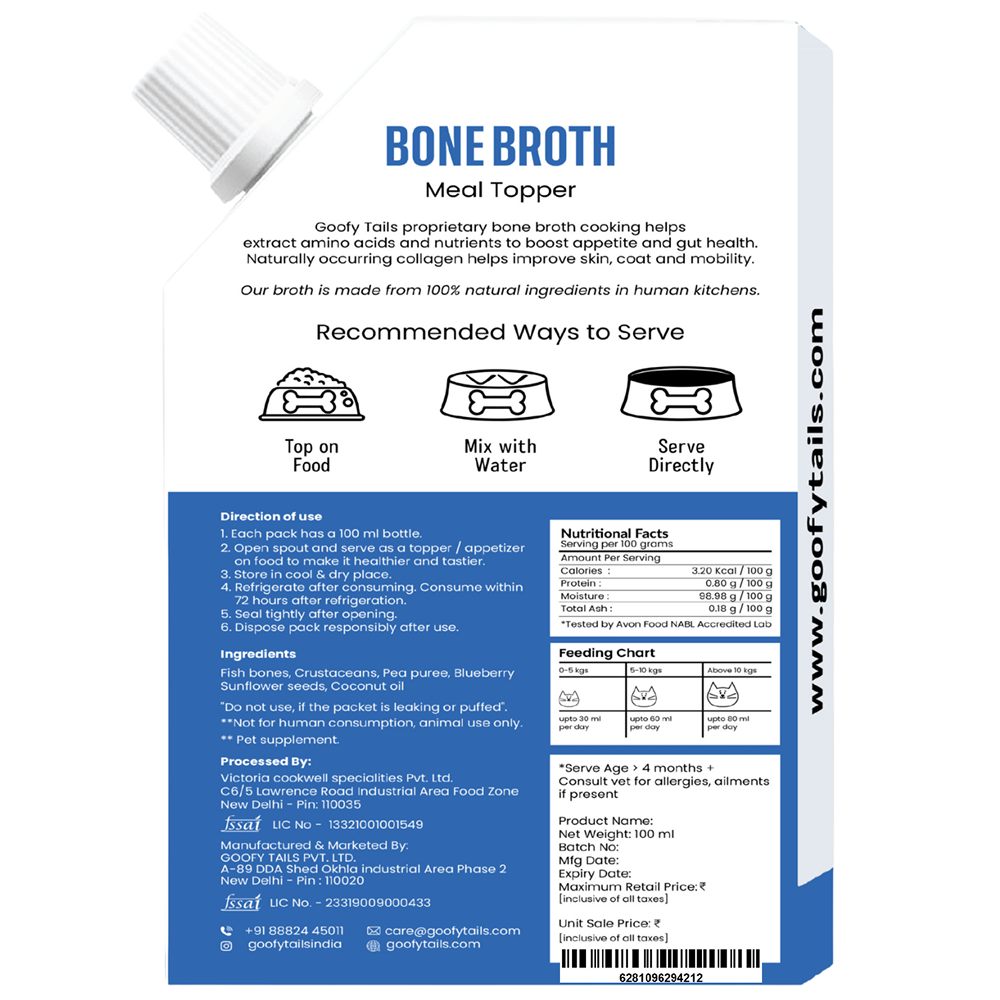 Goofy Tails Seafood Bone Broth for Cats