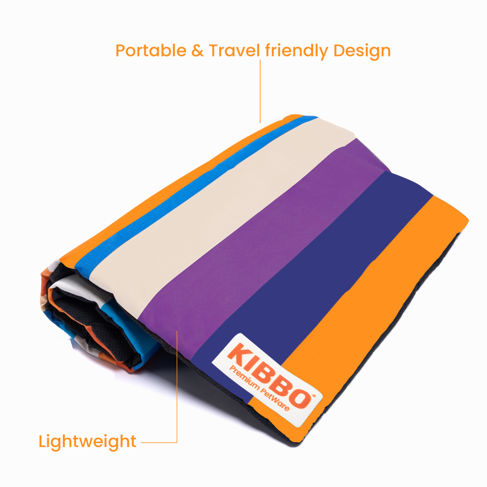 Kibbo Lightweight and Portable Summer Mats for Dogs and Cats (Orange/Purple)
