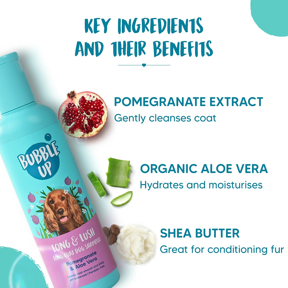 Bubble Up Pomegranate & Aloe Vera 2 In 1 Shampoo with Conditioner for Dogs Dogs-Grooming Supplies Heads Up for Tails