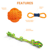 Kibbo Non Toxic and Durable Rope Chew Toy for Dogs and Cats (Pack of 3) Both-Toys Kibbo