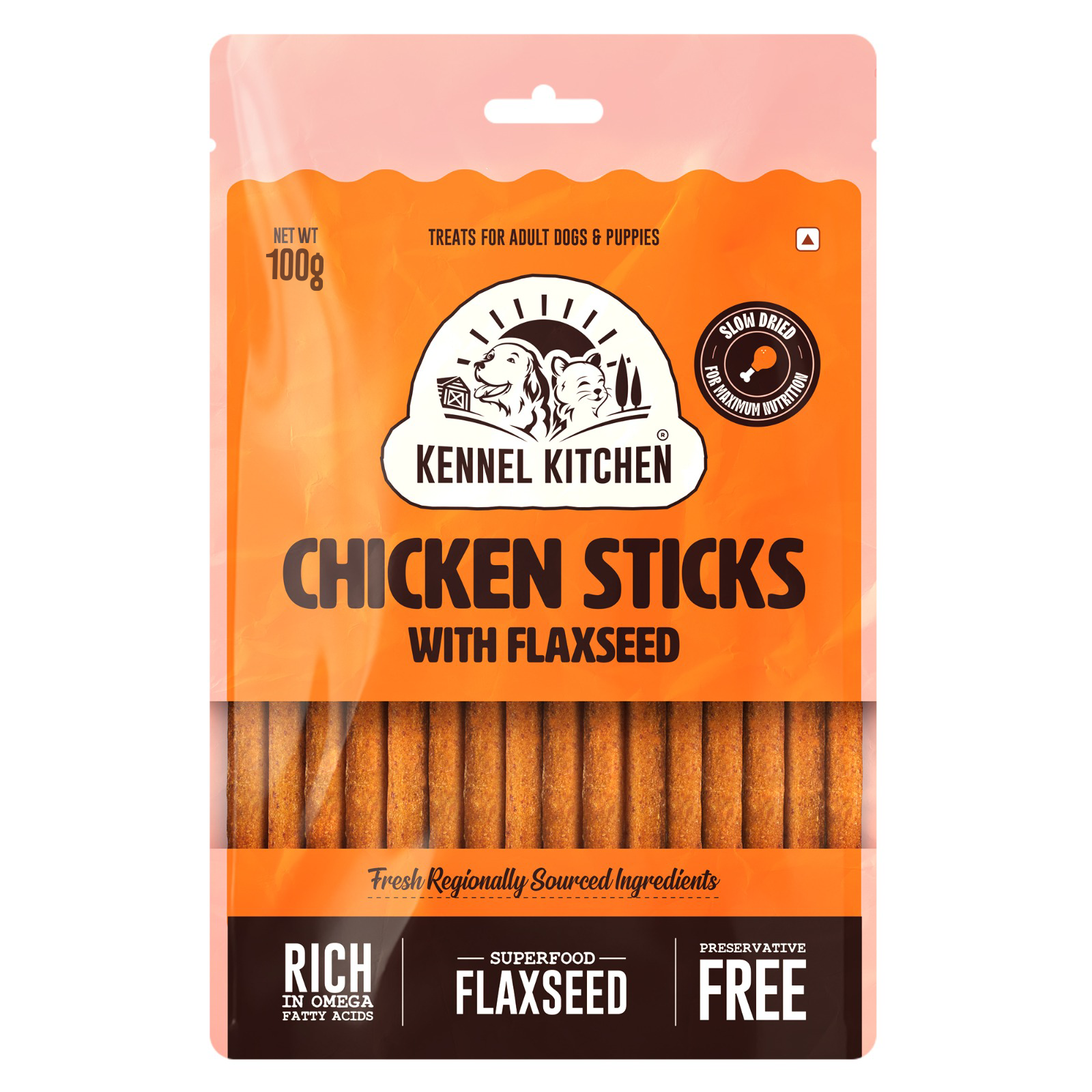 Kennel Kitchen Chicken Stick with Flaxseed Dog Treats