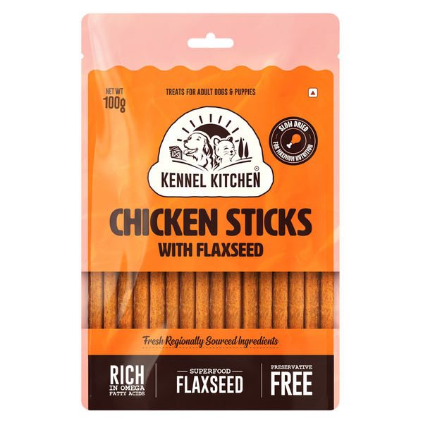 Drools Absolute Calcium Bone, First Bark Chicken Training Cubes, Kennel Kitchen Flaxseed Stick Dogs Combo
