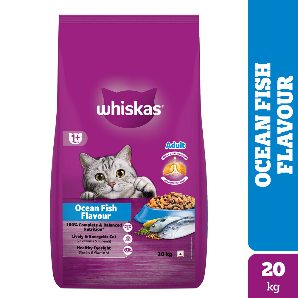 Whiskas Ocean Fish Flavour Adult Cat Dry Food Cats- Dry food Whiskas 20kg