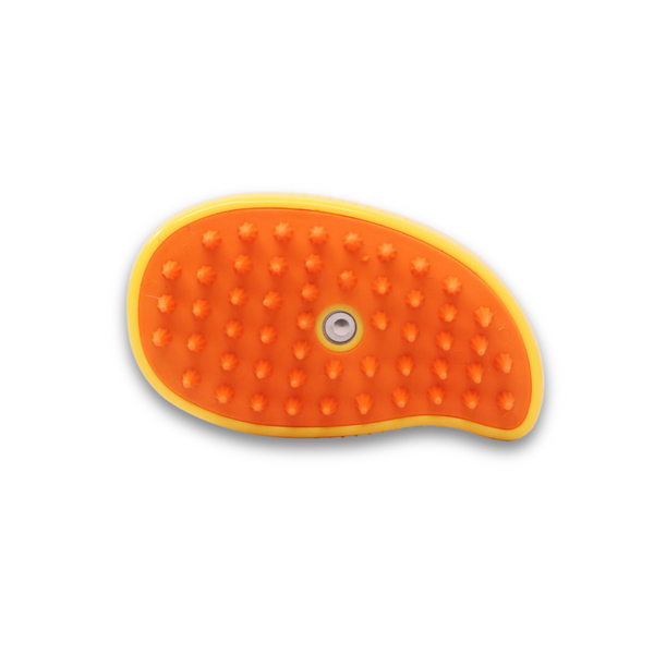 Skatrs Mango Shape Spray Massage Brush for Dogs and Cats (Yellow)