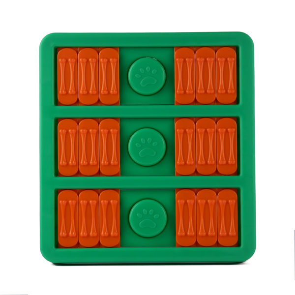 Pet Vogue Slow Feeder Rectangle Shaped Toy for Dogs (Green/Orange)