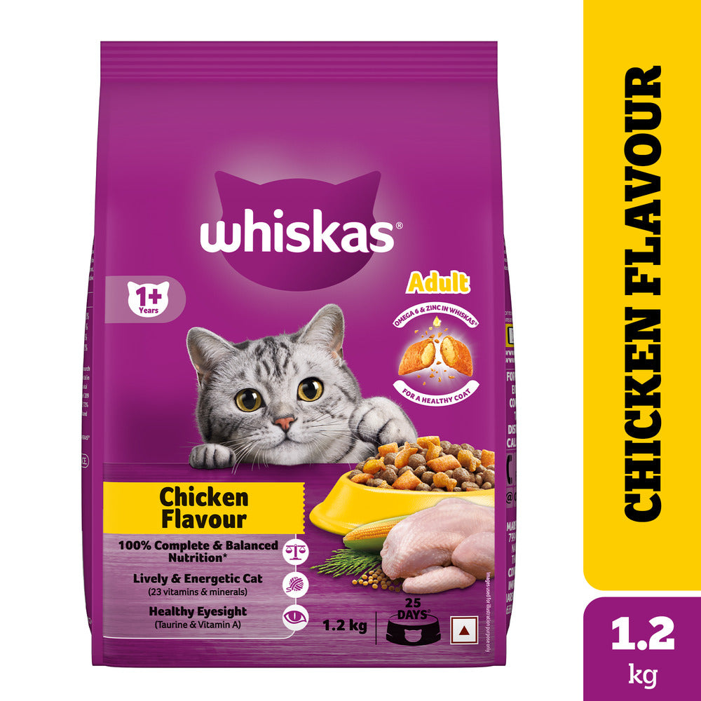Whiskas Chicken Flavour Cat (Adult 1+) Dry Food Cats- Dry food Whiskas 1.2kg