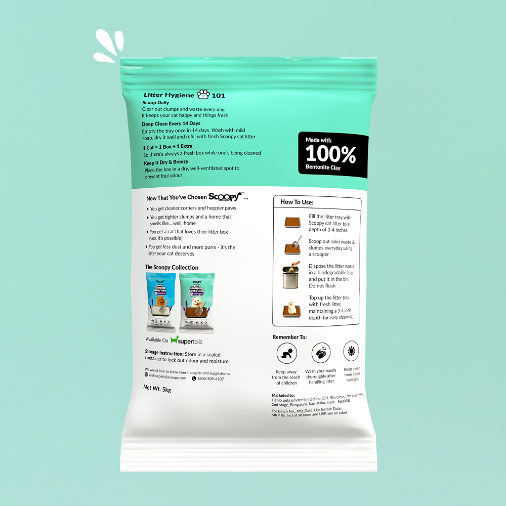 Scoopy Cat Litter | Lavender Scented | 100% Natural Indian Brown Sand Cats-Litter Scoopy