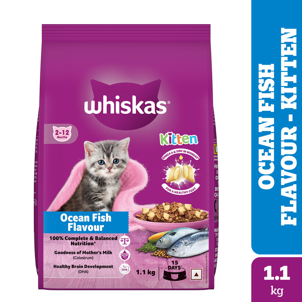 Whiskas Ocean Fish Kitten Cat Dry Food Cats- Dry food Whiskas 1.1kg