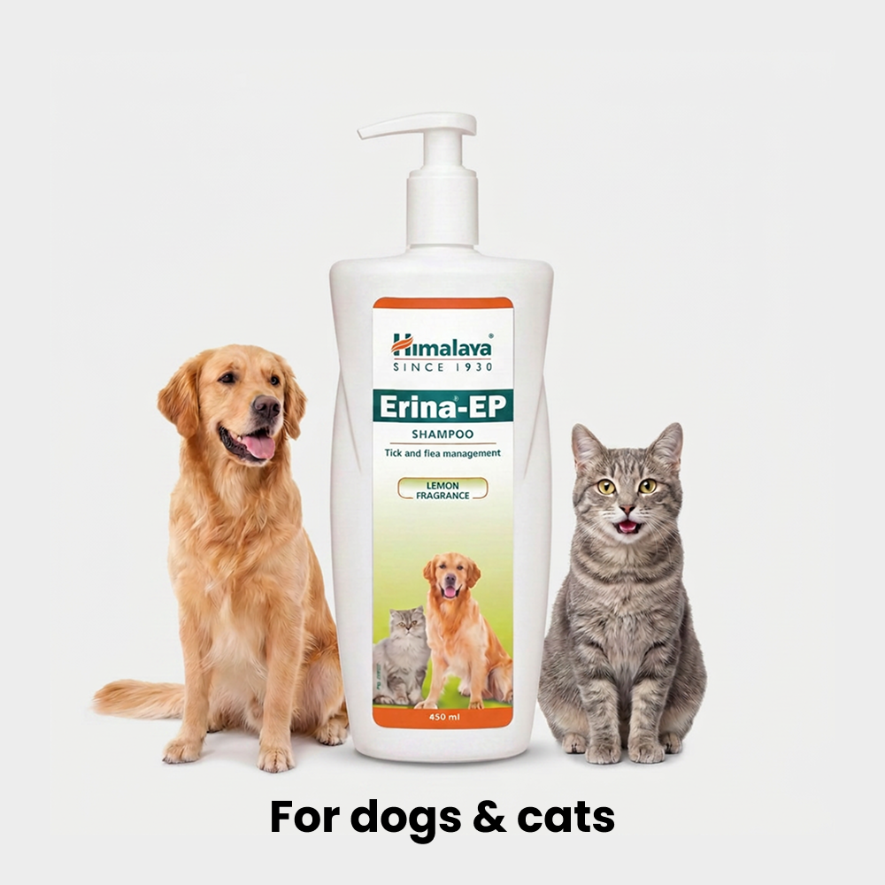 Himalaya Erina EP Tick and Flea Shampoo for Dogs and Cats Dogs-Grooming Supplies Himalaya