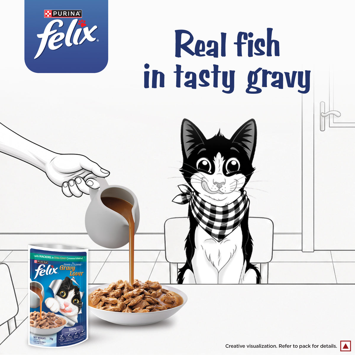 Purina Felix Gravy Lover Mackerel Chunks Complete and Balanced Adult Cat Wet Food Cats-Wet Food Felix
