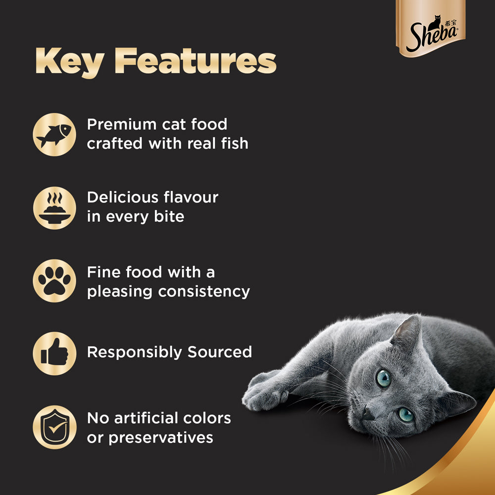 Sheba Skipjack & Salmon and Tuna Pumpkin & Carrot In Gravy Rich Premium Adult Fine Cat Wet Food Combo Cats-Wet Food Sheba