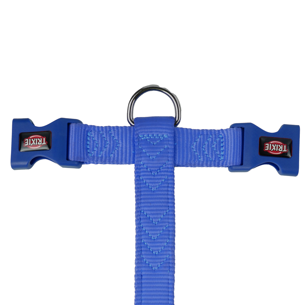 Trixie Premium H Harness, Premium Leash and Collar for Dogs Combo (Royal Blue) - S