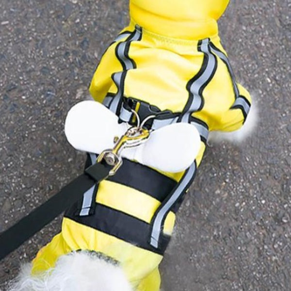 Toki Beezy All Weather Bumblebee with Hood Raincoat for Dogs (Yellow)