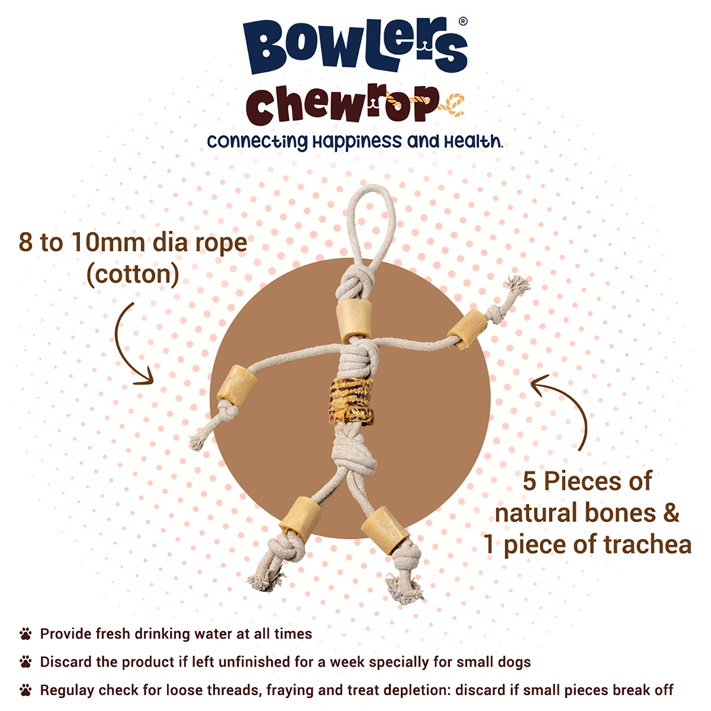 Bowlers Chewrope Marionette Rope Chew Functional Dog Treats Dog Treats + Others Bowlers