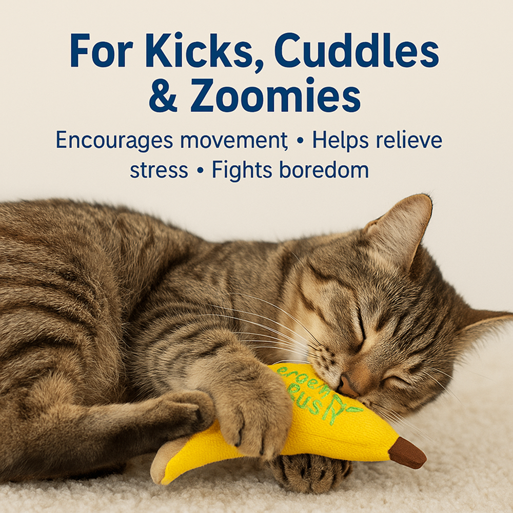 Talking Dog Club Go Bananas Catnip Toy for Cats (Yellow) Cats-Toys Talking Dog Club Dropship