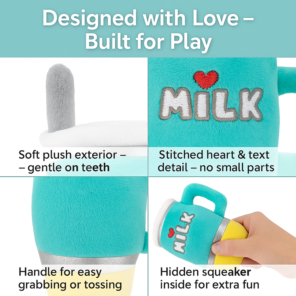 Talking Dog Club Milk Mug Plush Toy for Dogs (Green) Dogs-Toys Talking Dog Club Dropship