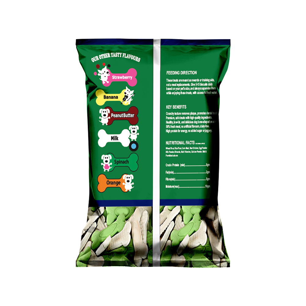 Nootie Spinach & Cheese Flavour Veg Biscuits Adult Dog Treats Dog Treats + Others Nootie