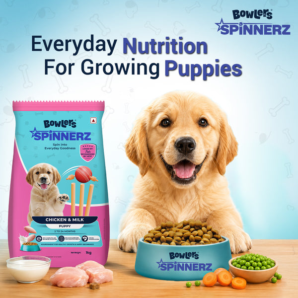 Bowlers Spinnerz Chicken & Milk Puppy Dog Dry Food