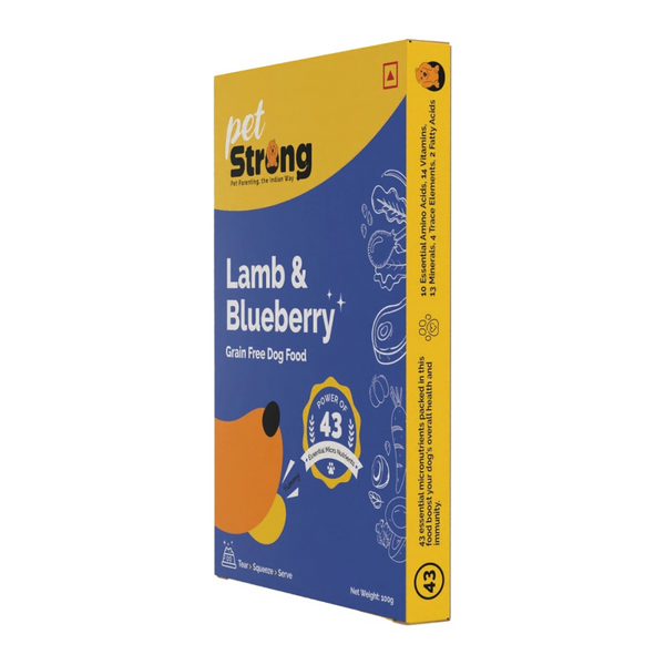 PetStrong Lamb and Blueberry Grain Free Fresh Food for Dogs (100g)
