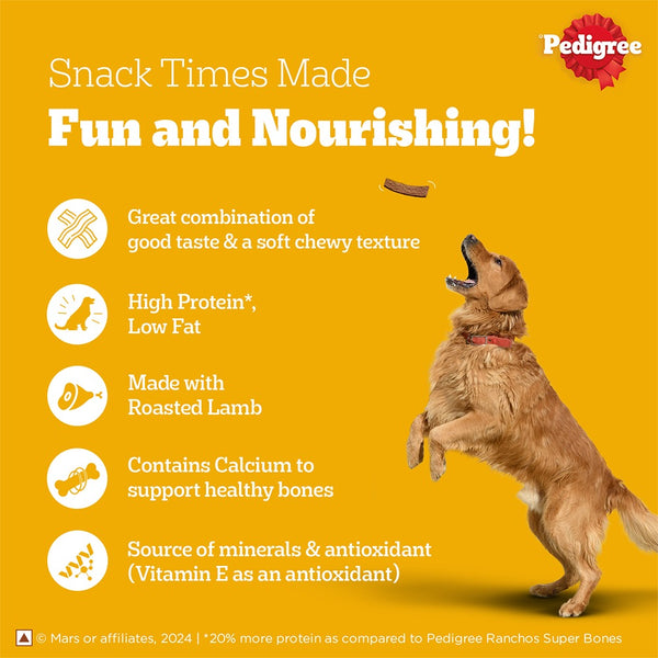 Pedigree Roasted Lamb Tasty Jerky Treat, Pet Vogue Dog-Shaped Plush Toy, & Trixie Hedgehog Ball Vinyl Toy Combo for Dogs