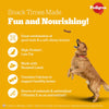 Pedigree Roasted Lamb Tasty Jerky Treat, Pet Vogue Dog-Shaped Plush Toy, & Trixie Hedgehog Ball Vinyl Toy Combo for Dogs