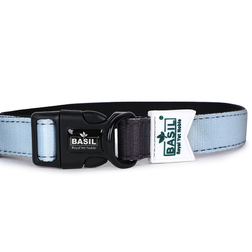 Basil Adjustable Padded Collar for Dogs (Black/Gray)