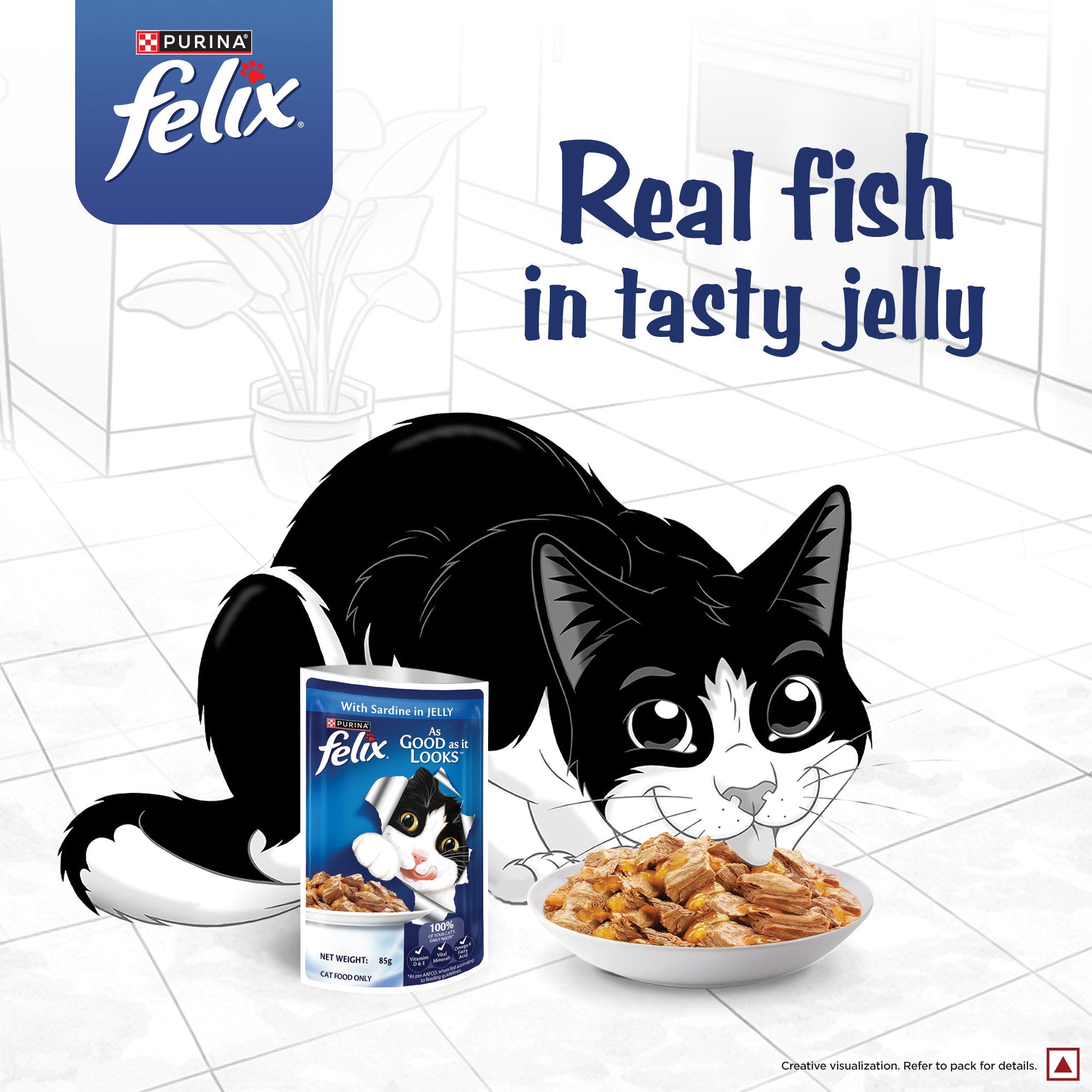 Purina Felix with Sardine in Jelly Complete and Balanced Adult Cat Wet Food Cats-Wet Food Felix