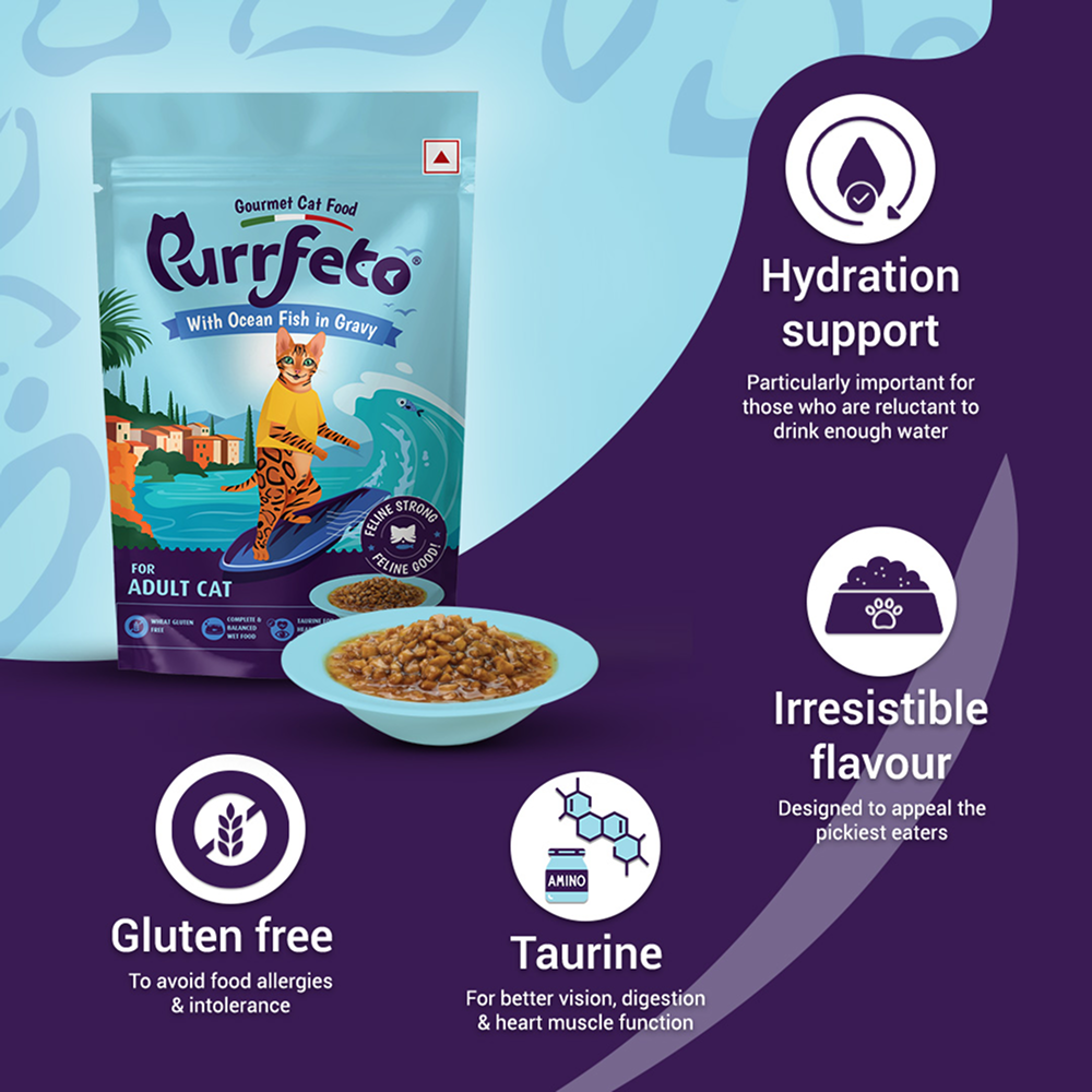 Purrfeto Ocean Fish in Gravy Adult Cat Wet Food Cats-Wet Food Purrfeto