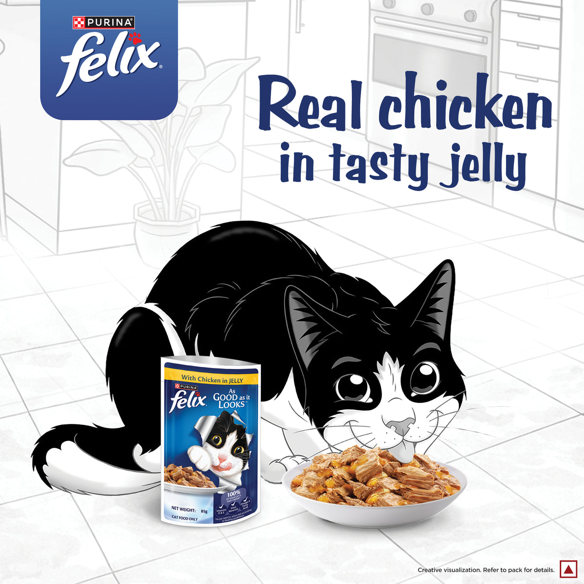 Purina Felix with Chicken in Jelly Complete and Balanced Adult Cat Wet Food Cats-Wet Food Felix