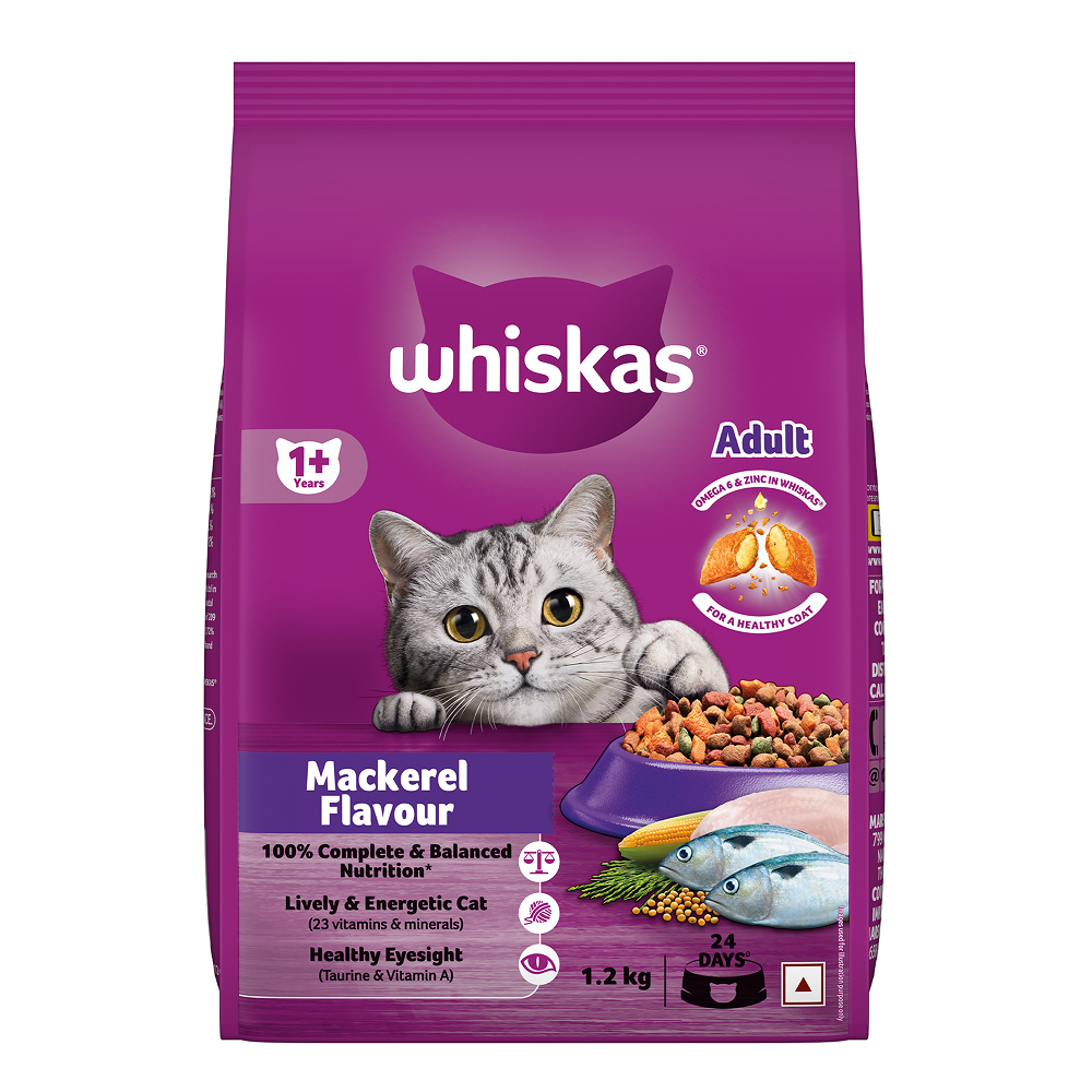 Whiskas Mackerel Flavour Adult Cat Dry Food Cats- Dry food Whiskas