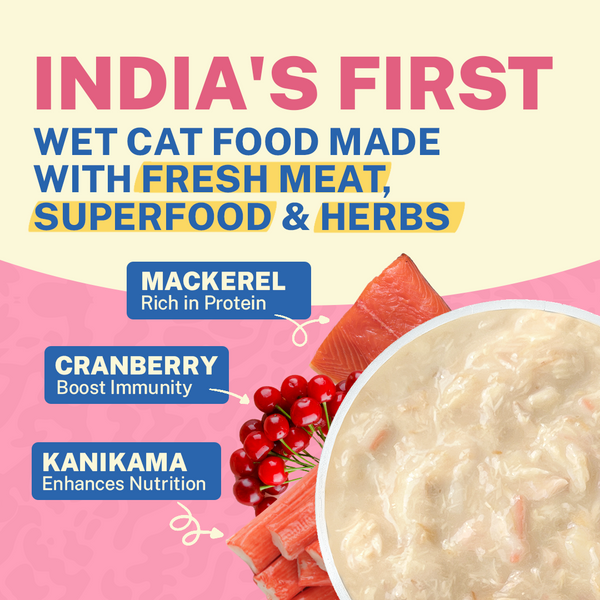 Smylo Kitten Mackerel Kanikama & Cranberry, Fresh & No-Preservative Wet Cat Food