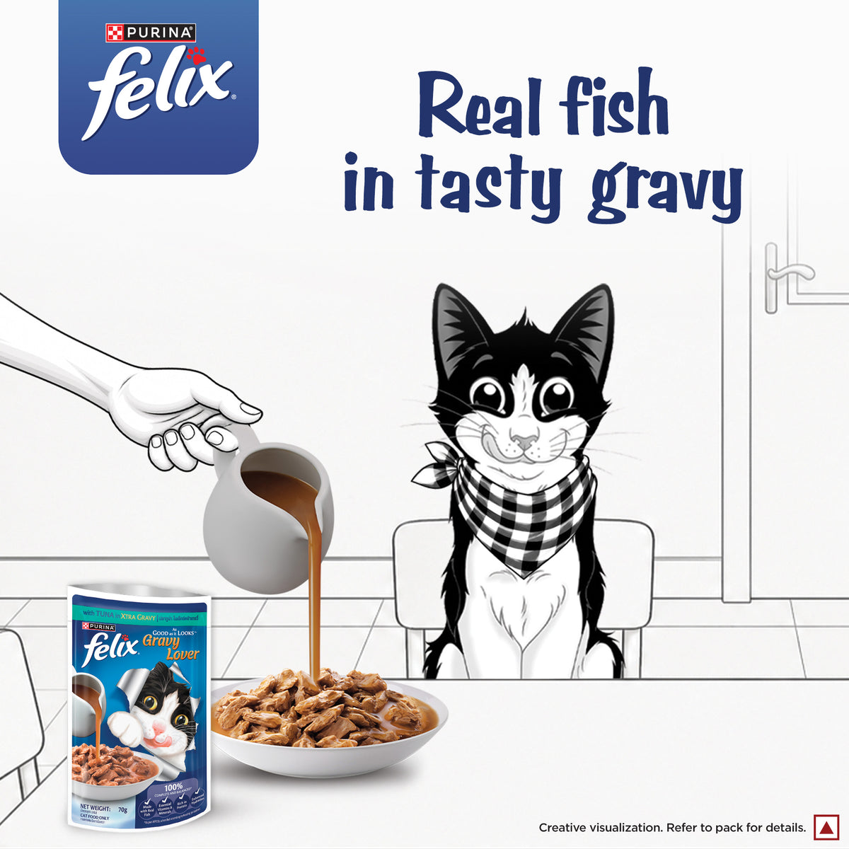 Purina Felix Gravy Lover Tuna Chunks Adult Complete and Balanced Cat Wet Food Cats-Wet Food Felix