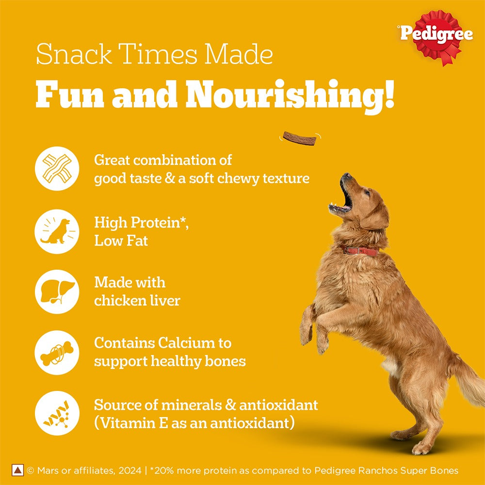 Pedigree Dentastix Oral Care for Adult (Large Breed of 25 kg+) and Grilled Liver Tasty Jerky Dog Treats Combo Dog Treats + Others Pedigree