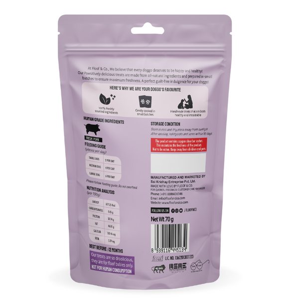 Floof & Co Pork Chew, Bacon Cheese and Chicken Cheese Dog Treats Combo