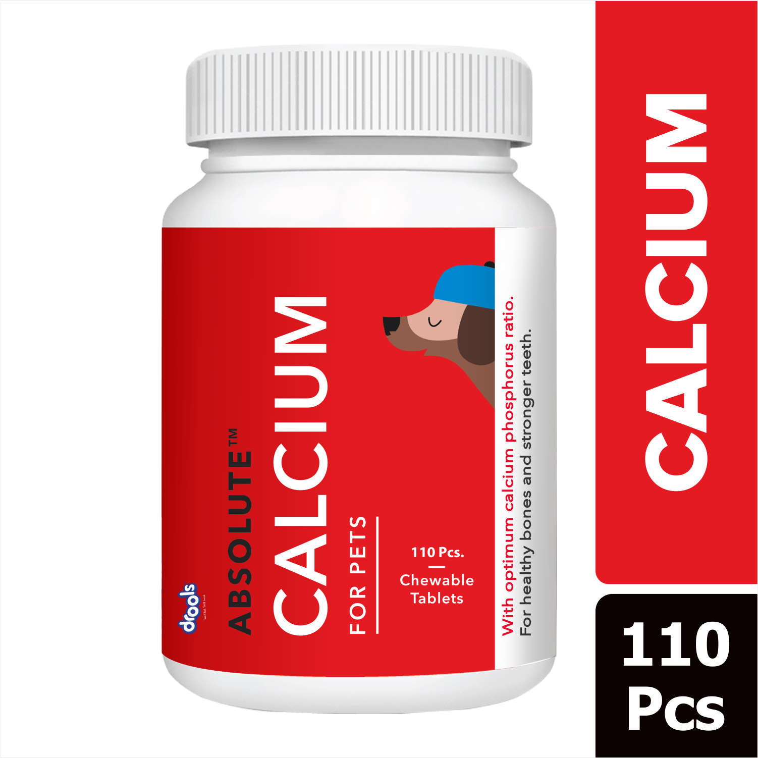 Drools Absolute Calcium Dog Supplement Tablets Dogs-Health & Wellness Drools