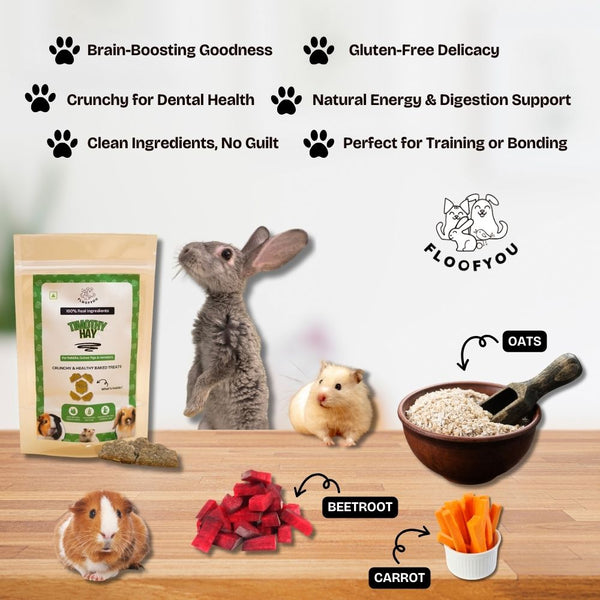 FloofYou Oven Baked Timothy Hay Small Animals Treat